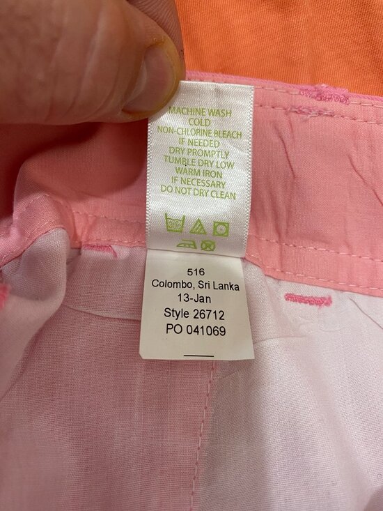 Lilly Pulitzer Pink Cotton Shorts Size 4 Aqua Lined Preppy Summer Classic - Picture 7 of 7